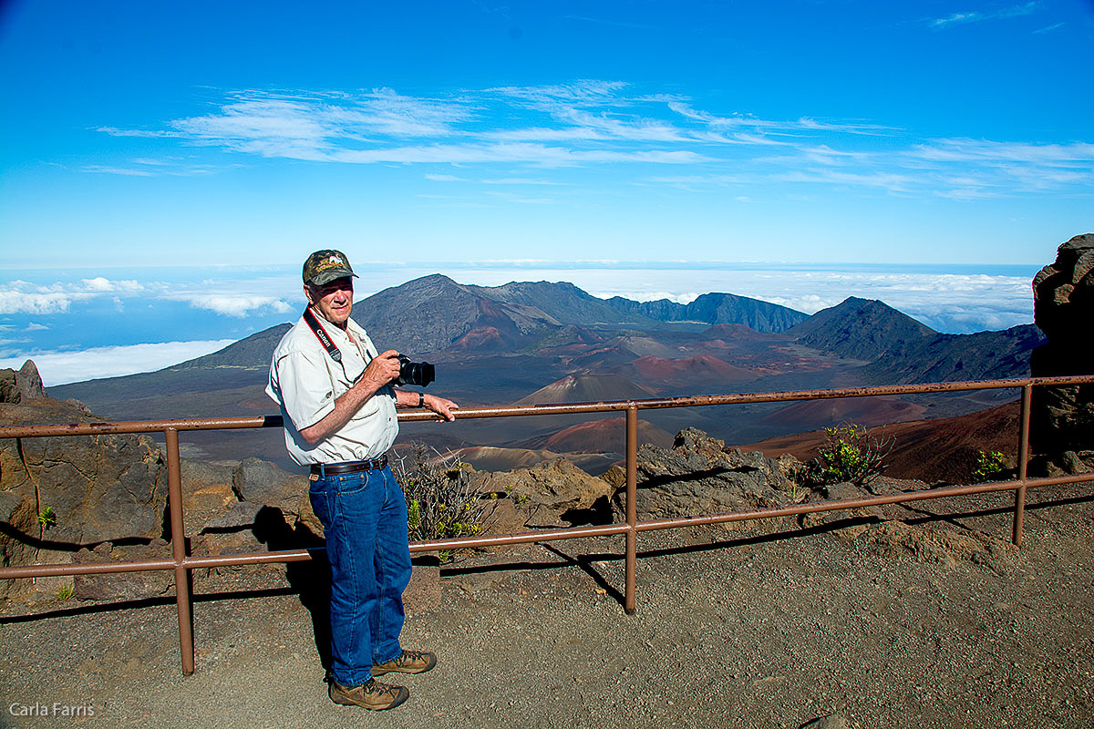 Jack standing on edge of Haleakala Crater